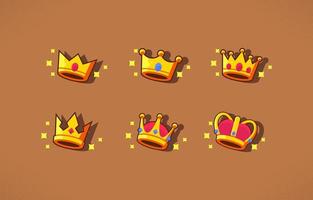 Gold And Shining Crown Icon Set vector