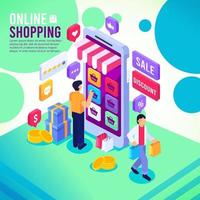 Buy Goods From Mobile And Online Shopping vector