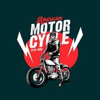 ilustraciones de motocicletas para el diseño de camisetas vector