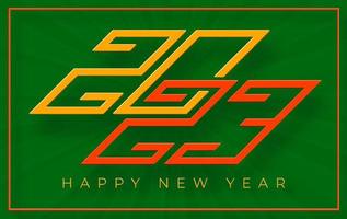 Happy New Year 2023, festive pattern on color background vector