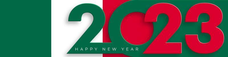 Happy New Year 2023, festive pattern with Mexico flag concept vector