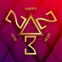 Happy New Year 2023, festive pattern on color background vector