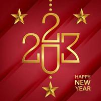 Happy New Year 2023, festive pattern on color background vector