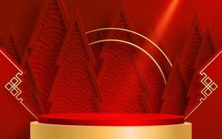 3d Podium round stage style, for Merry Christmas and happy new year vector