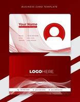 Business card or ID card template with red and white lines background for employee identity design vector