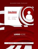 Id card or business card template in red and white paper cut background for employee identity design vector