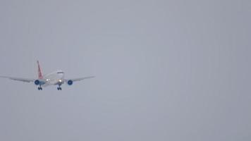 NOVOSIBIRSK, RUSSIAN FEDERATION JANUARY 22, 2017 - Boeing 767 Ikar Airlines in NordWind livery VQ BOG approaching before landing. Unoficial spotting in Tolmachevo airport OVB video