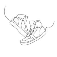 zapatillas de deporte de dibujo de línea continua de vector