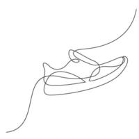 vector continuous line drawing sneakers