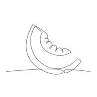 One single line sliced melon logo continuous vector