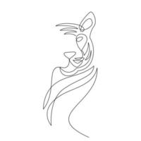 Tiger Continuous one line drawing vector design