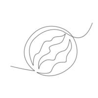 One single line water melon logo continuous vector