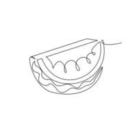 One single line water melon logo continuous vector