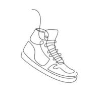 zapatillas de deporte de dibujo de línea continua de vector