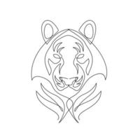 diseño de vector de dibujo de una línea continua de tigre