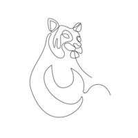 diseño de vector de dibujo de una línea continua de tigre