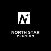 Letter N for north and star logo design vector