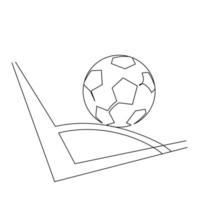 pelota de esquina de fútbol de ilustración de línea continua vector