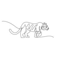 Tiger Continuous one line drawing vector design