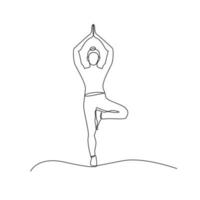 Yoga Continuous one line drawing vector