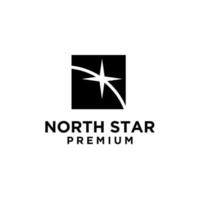 North star logo with negative space design vector