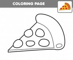 Education game for children coloring page cartoon food pizza vector