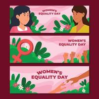 conjunto de banners del día de la igualdad de las mujeres vector