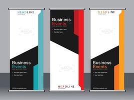 Business banner roll up set standee banner template. vector