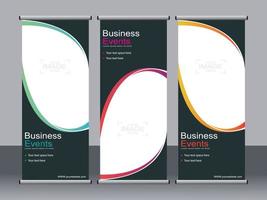 Business banner roll up set standee banner template. vector