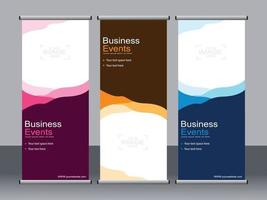 Business banner roll up set standee banner template. vector