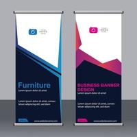 Business banner roll up set standee banner template. vector