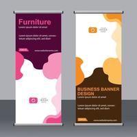 Business banner roll up set standee banner template. vector