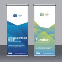 Business banner roll up set standee banner template. vector