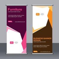 Business banner roll up set standee banner template. vector