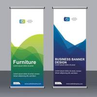 Business banner roll up set standee banner template. vector