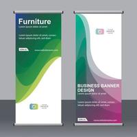 Business banner roll up set standee banner template. vector