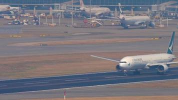 HONG KONG NOVEMBER 10, 2019 - Cathay Pacific Boeing 777 B HNH departure from Hong Kong video