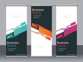 Business banner roll up set standee banner template. vector