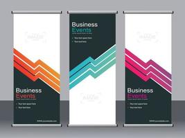 Business banner roll up set standee banner template. vector