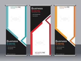 Business banner roll up set standee banner template. vector