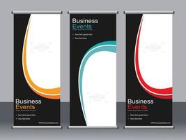 Business banner roll up set standee banner template. vector