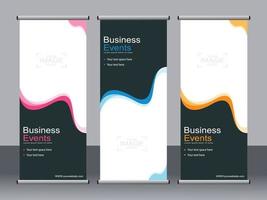 Business banner roll up set standee banner template. vector