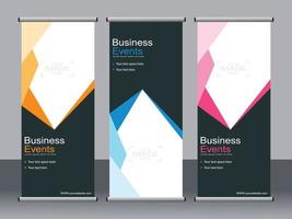 Business banner roll up set standee banner template. vector