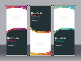 Business banner roll up set standee banner template. vector