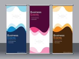 Business banner roll up set standee banner template. vector