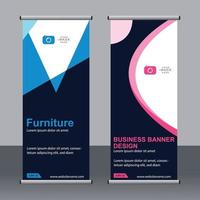 Business banner roll up set standee banner template. vector