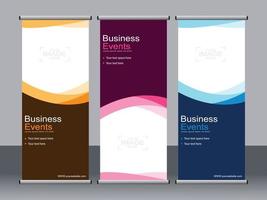 Business banner roll up set standee banner template. vector