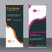 Business banner roll up set standee banner template. vector