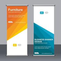 Business banner roll up set standee banner template. vector