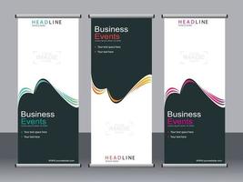 Business banner roll up set standee banner template. vector